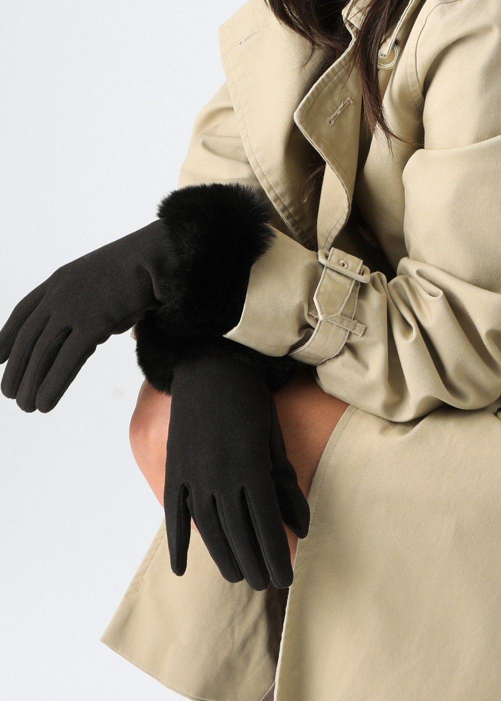 Guante Lana Leo Black Humana-1