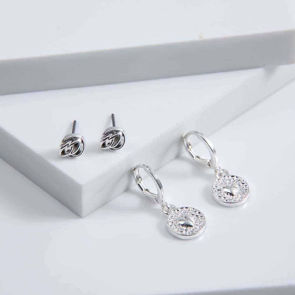 Set Aros Hana Plateados i-D-0