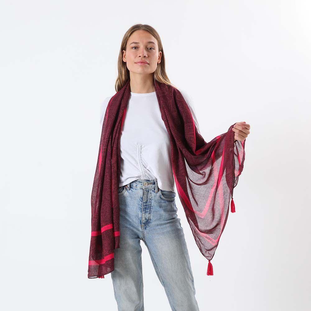 Pañuelo Estampado Andalucía Rojo Humana-2