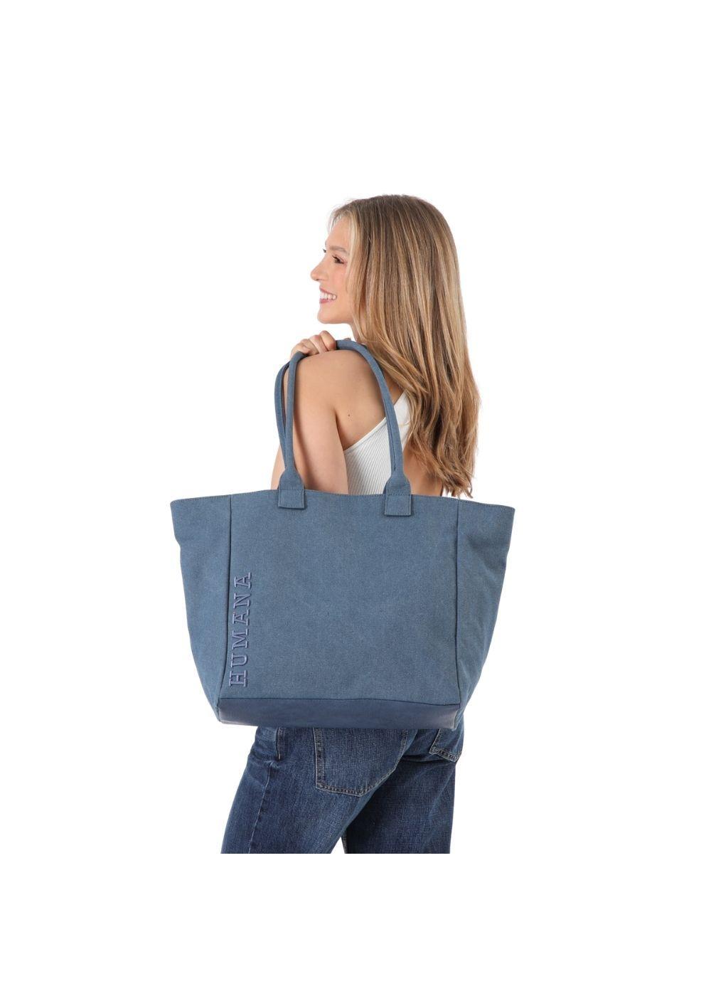 Cartera Tote Delfi Canvas Azul Humana-4