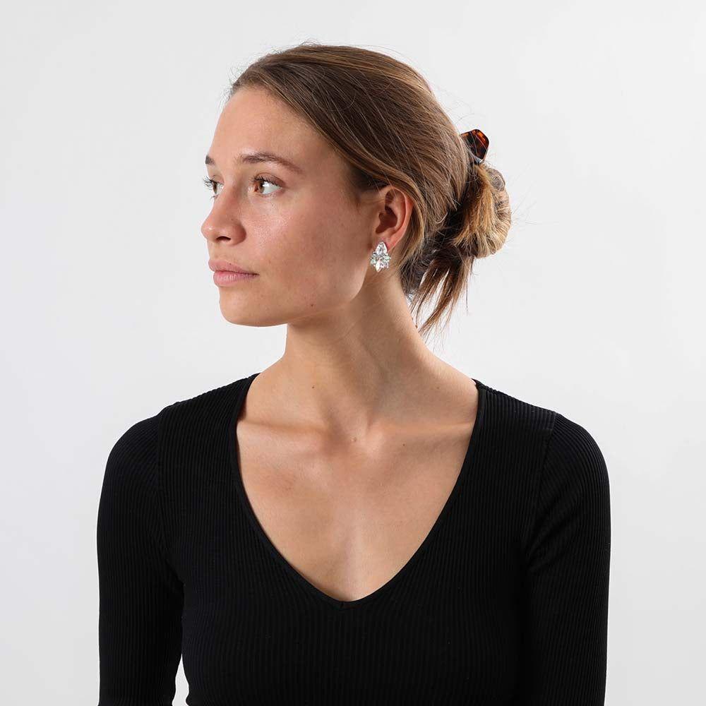 Aros Pegado Creta Plateado i-D-1