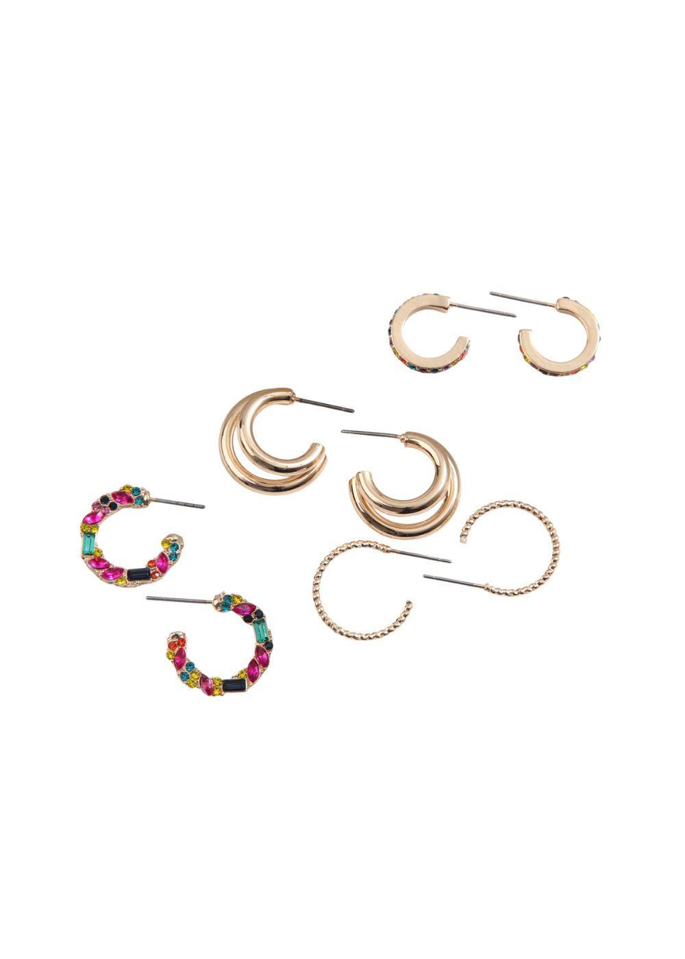 Set de 4 argollas Zafira Dorado ID-0