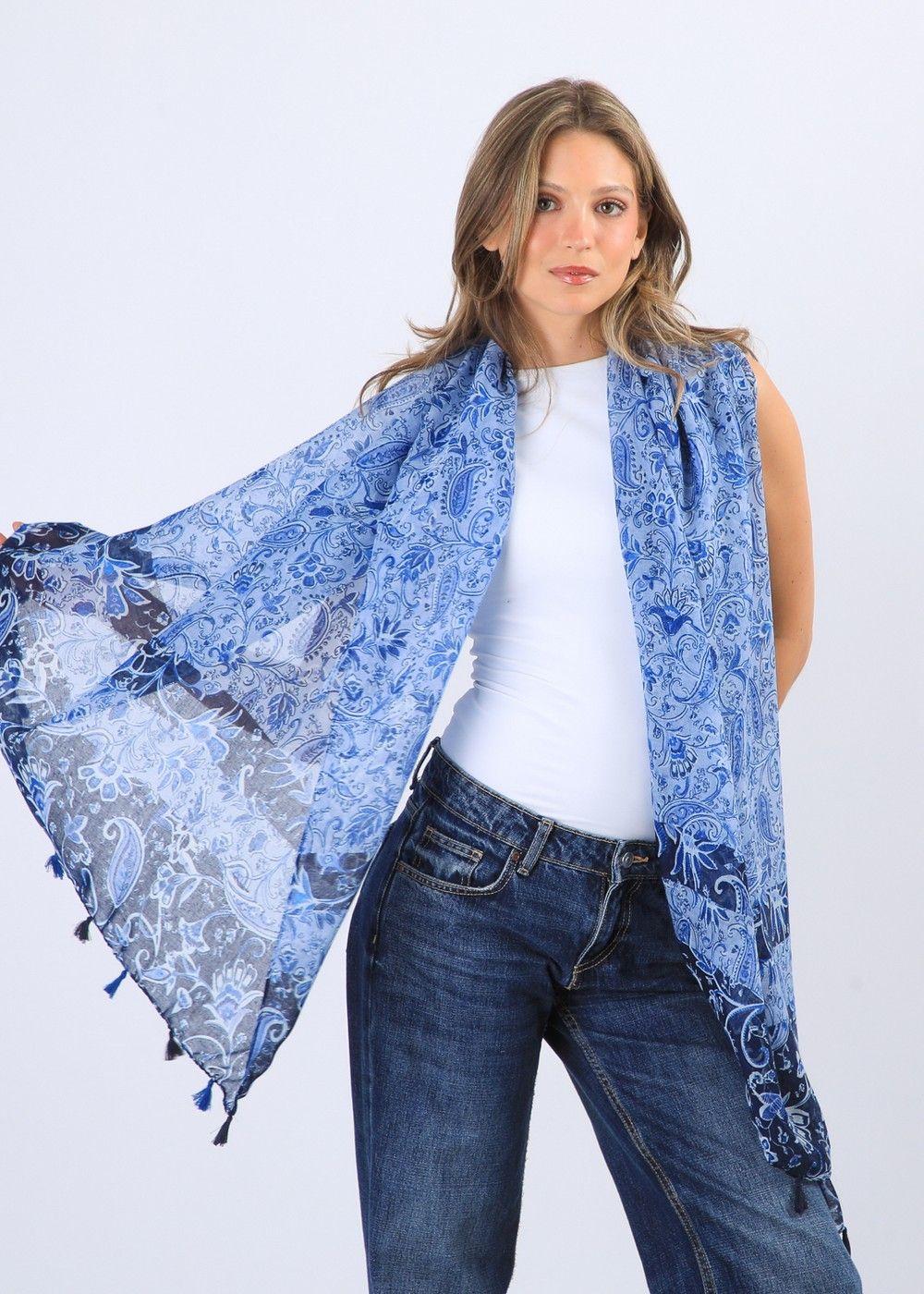 Pañuelo Estampado Alheli Blue I-D-1
