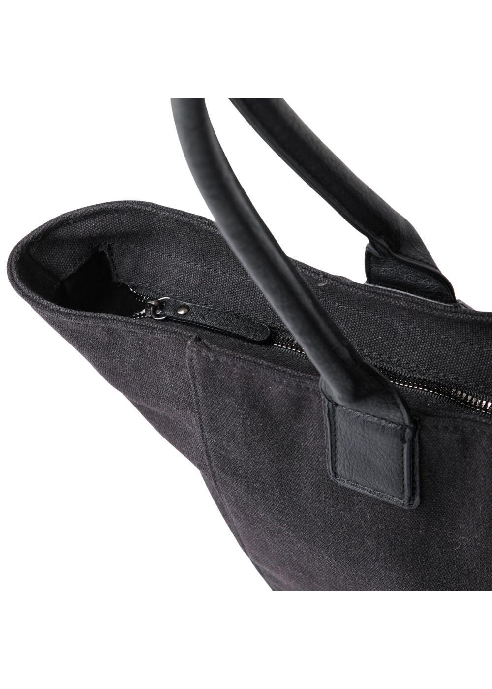 Cartera Tote Delma Canvas Negro Humana-2