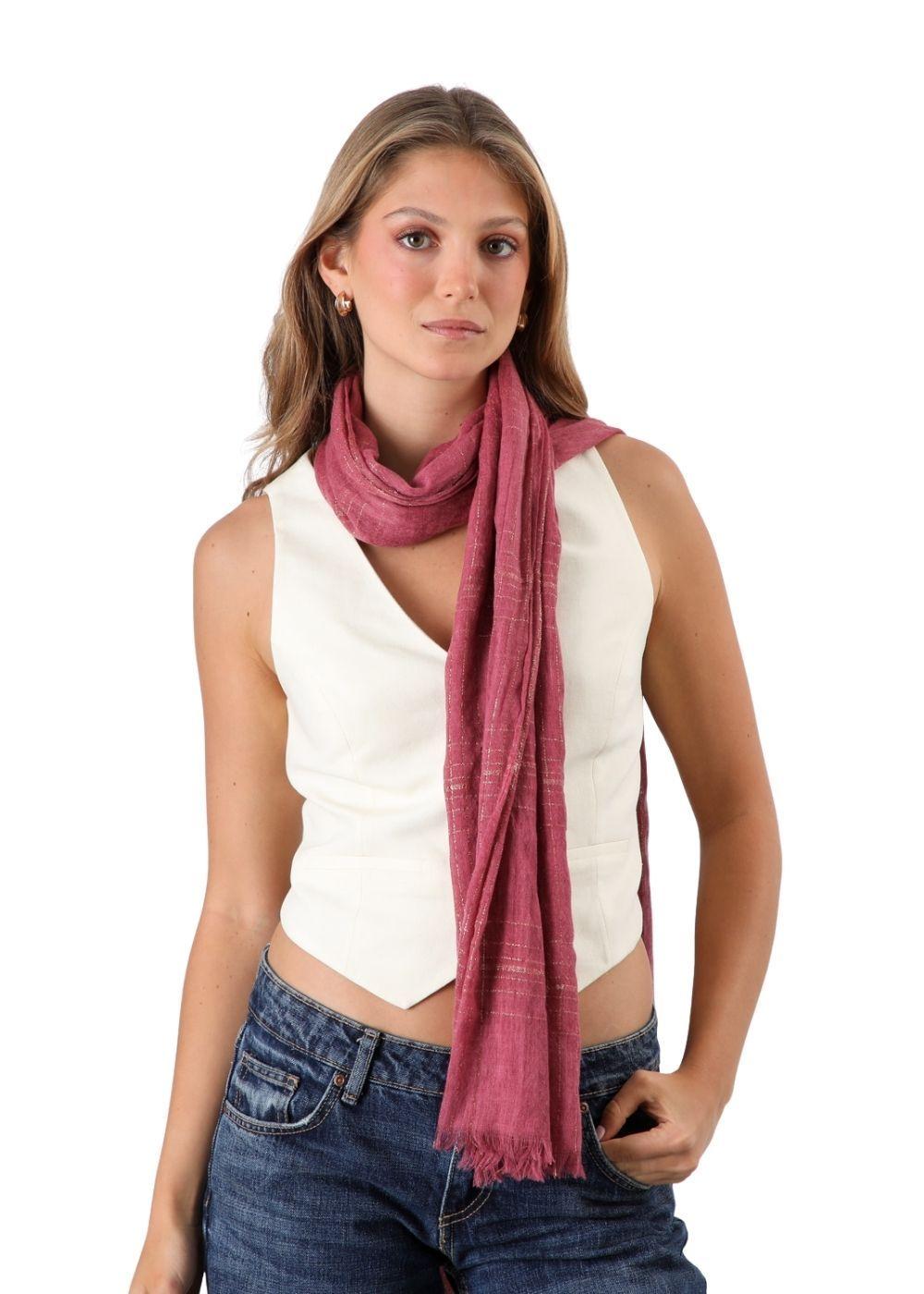 Pañuelo Liso Rosado Lurex Humana-2