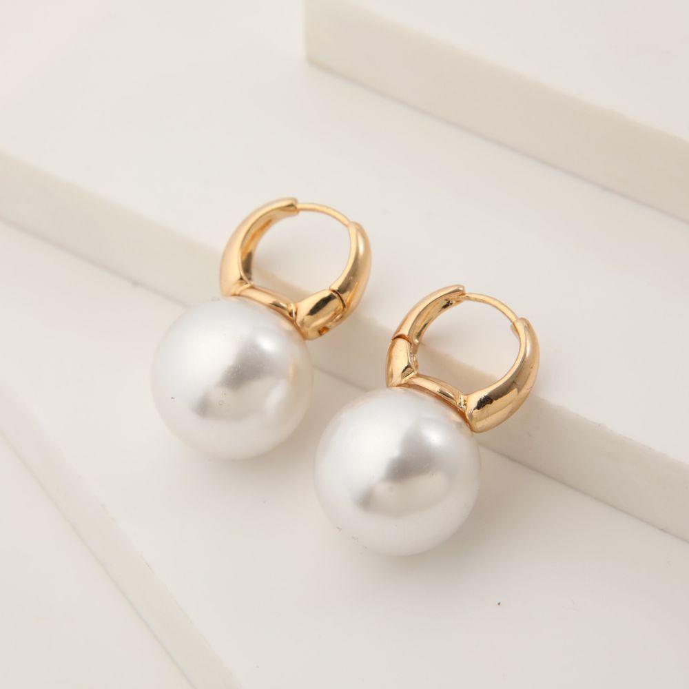 Aros Mediano Fashion Pearls 2 Blanco Humana-0