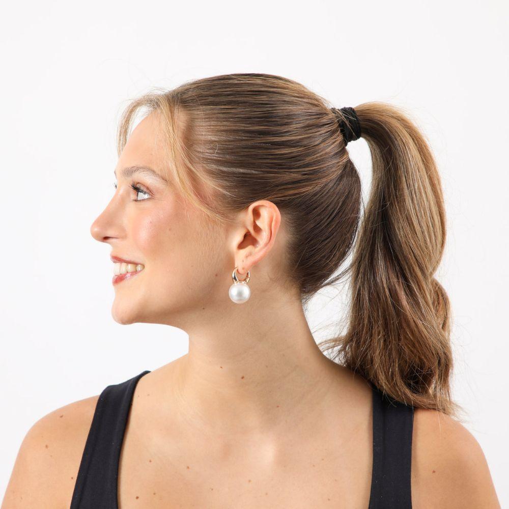 Aros Mediano Fashion Pearls 2 Blanco Humana-1