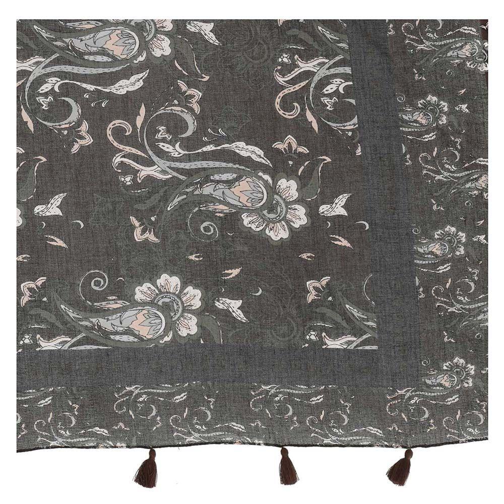 Pañuelo Estampado Floral Negro Humana-1