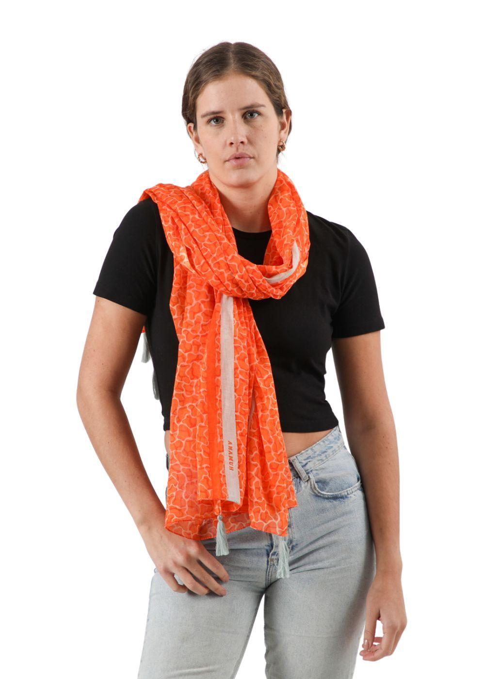 Pañuelo Estampado Alamo Naranjo Humana-2