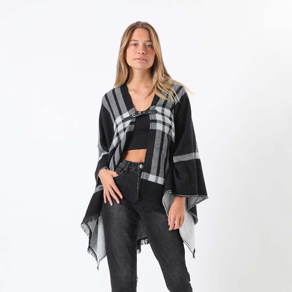Poncho Belt Negro Humana-0