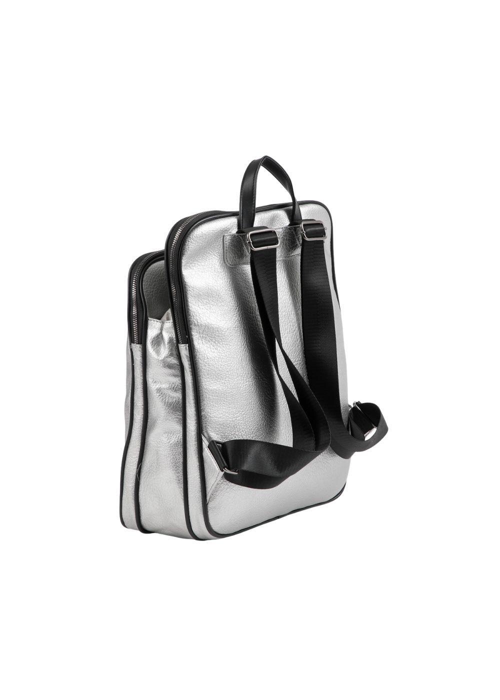 Mochila Computador Bianca Ecocuero Plateado Humana-2