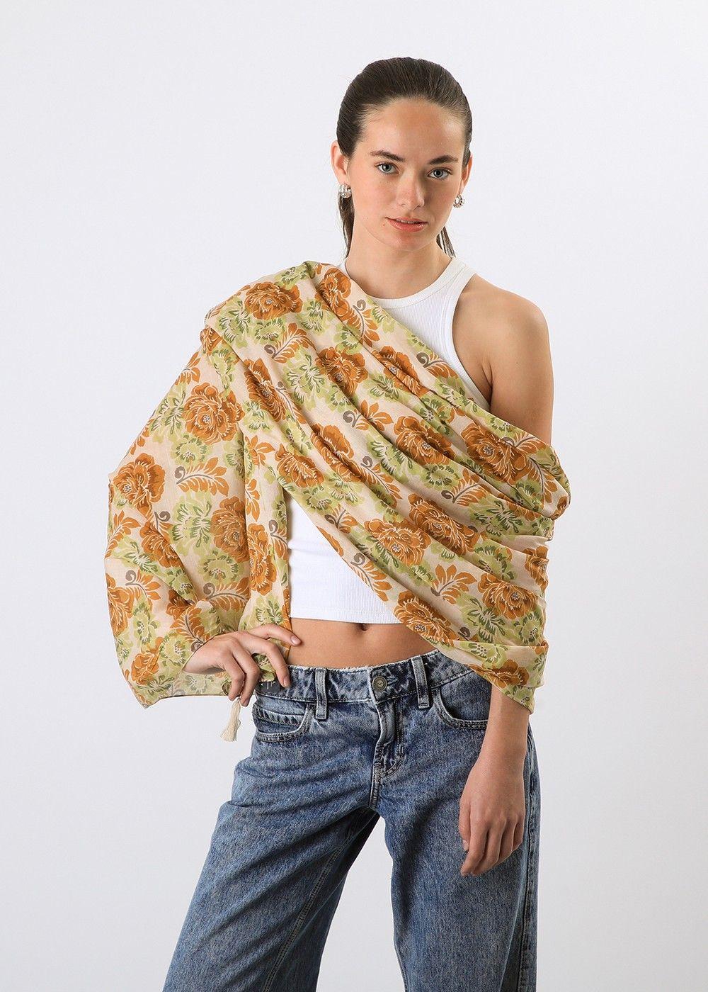 Pañuelo Estampado Dylan Beige Humana-1