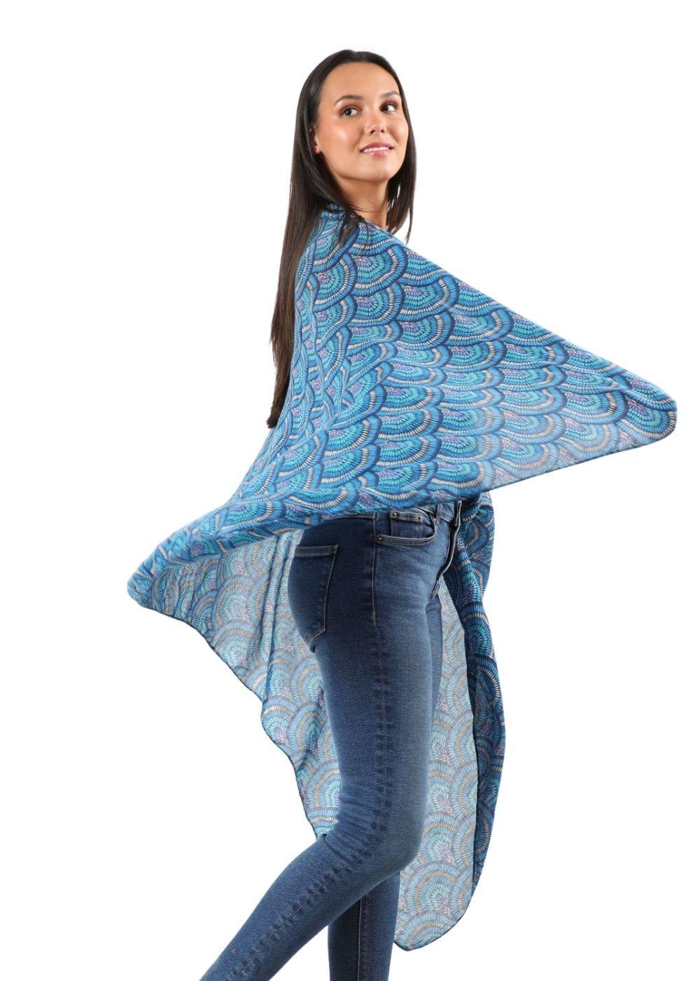 Pañuelo Estampado Onagra Azul I-D-1