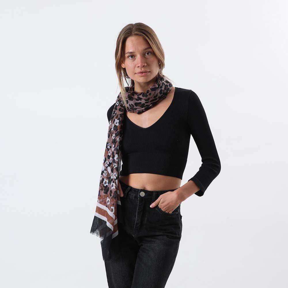 Pañuelo Estampado Marrom Café i-D-1