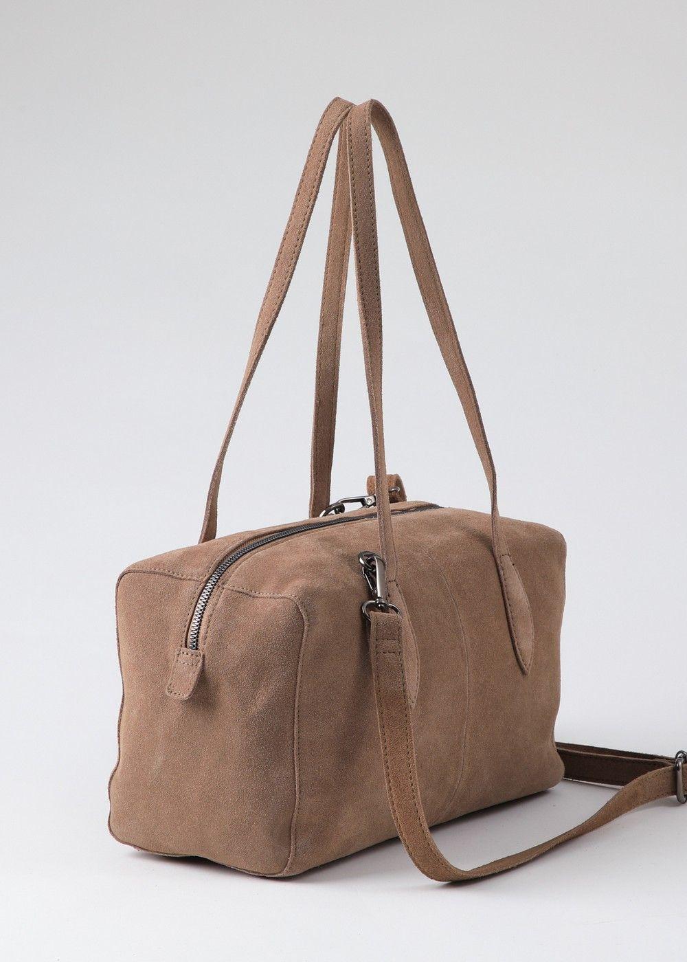 Cartera Hombro Gala Beige Suede Humana-2