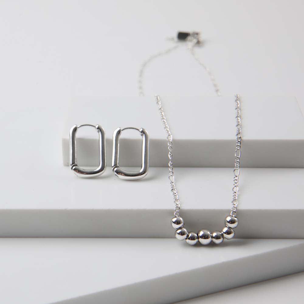Collar Set Chain Plateado Humana-0