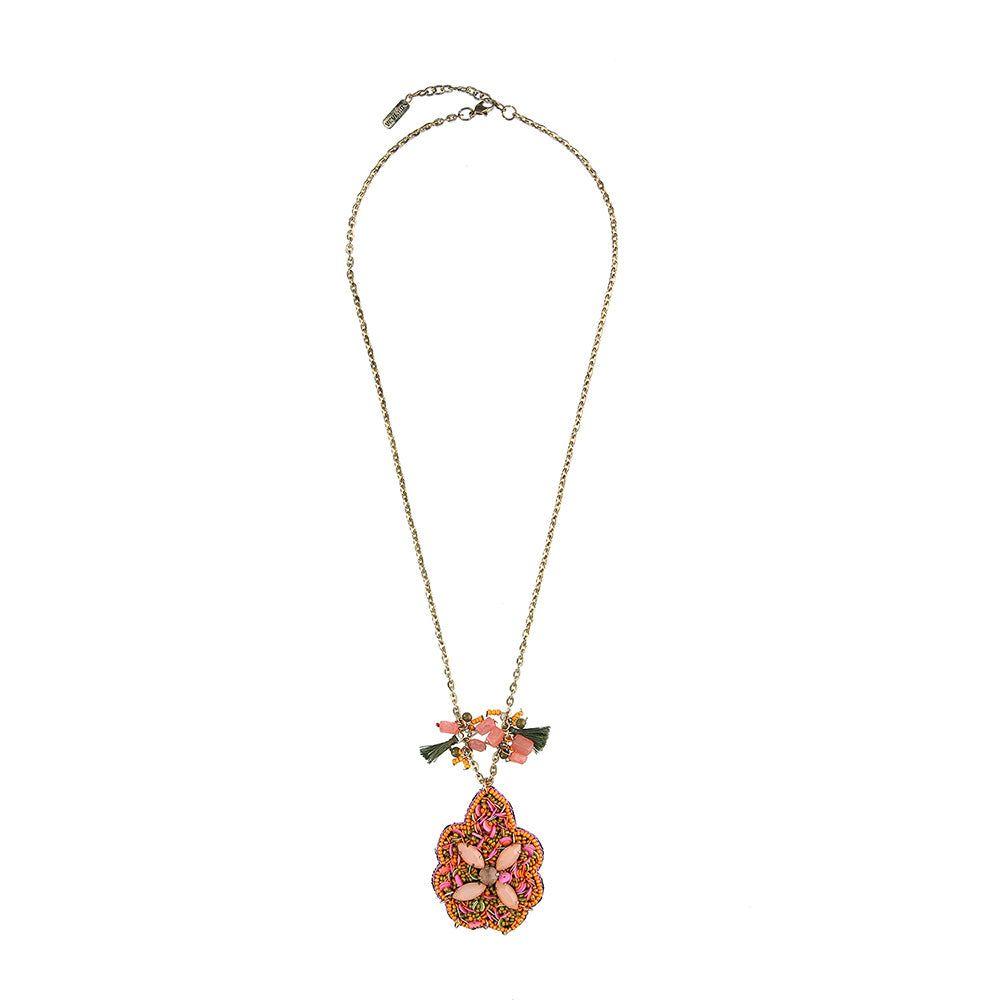 Collar Largo Hortensia Naranjo Humana-0