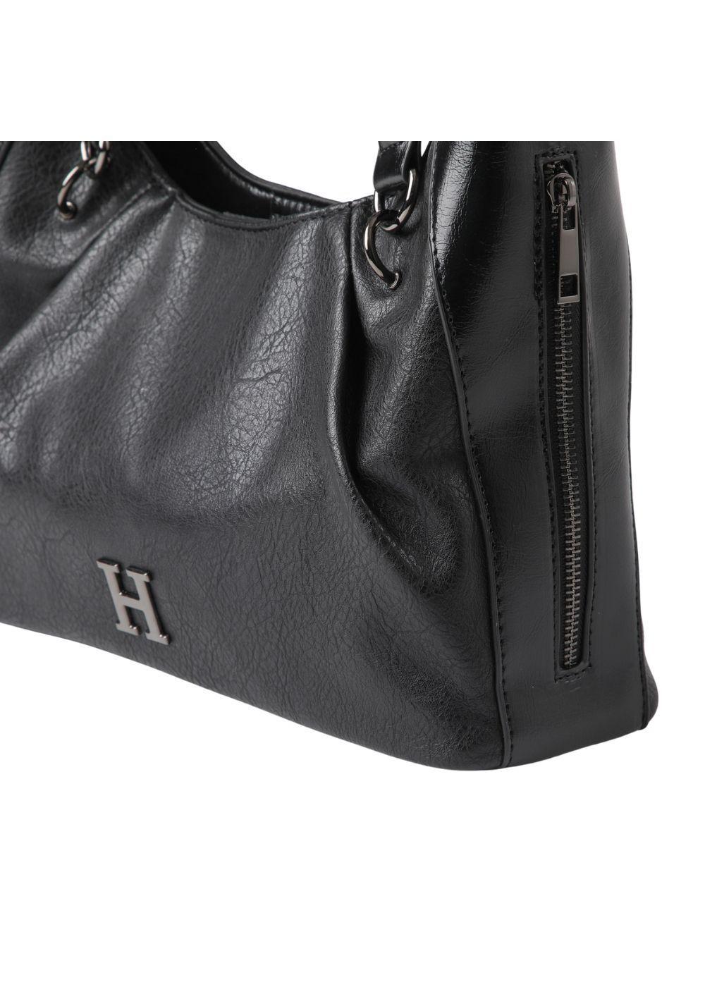 Cartera Bandolera April Ecocuero Negra Humana-3