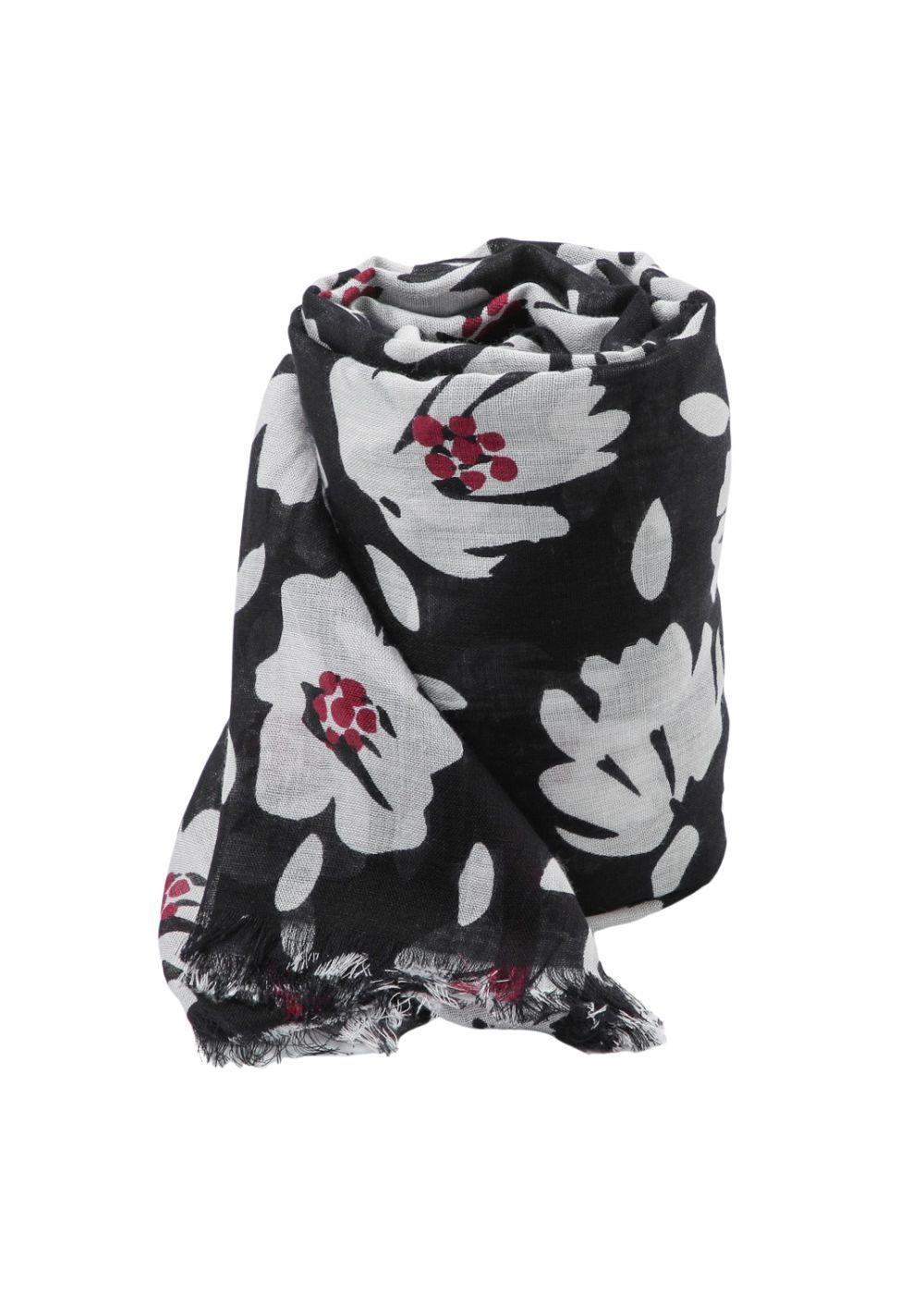 Pañuelo Estampado Aralia Negro Humana-0