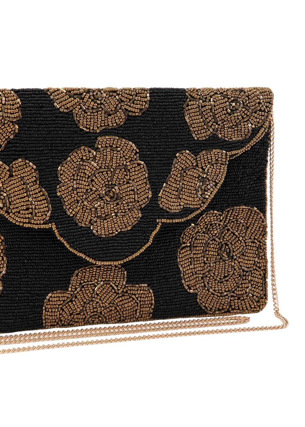 Cartera De Fiesta Mostacilla Flores Humana-3