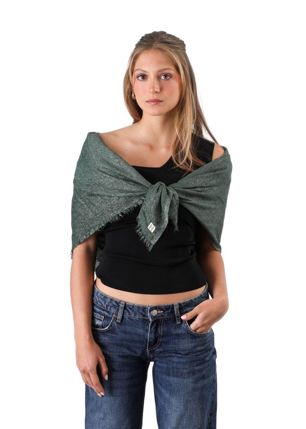 Pañuelo Liso Homer Lurex Verde Humana-2