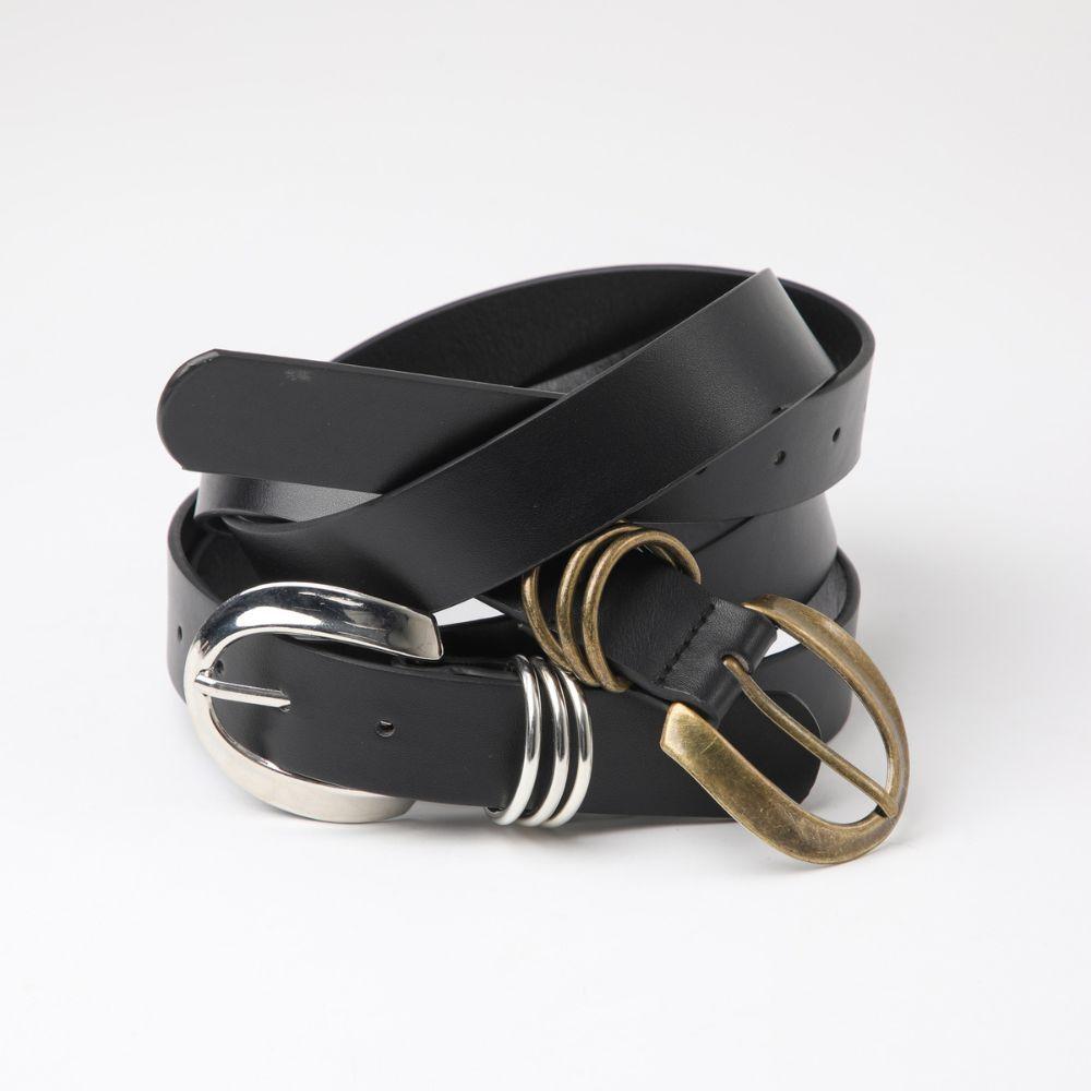 Cinturón Tyler Negro y Plateado Humana-1