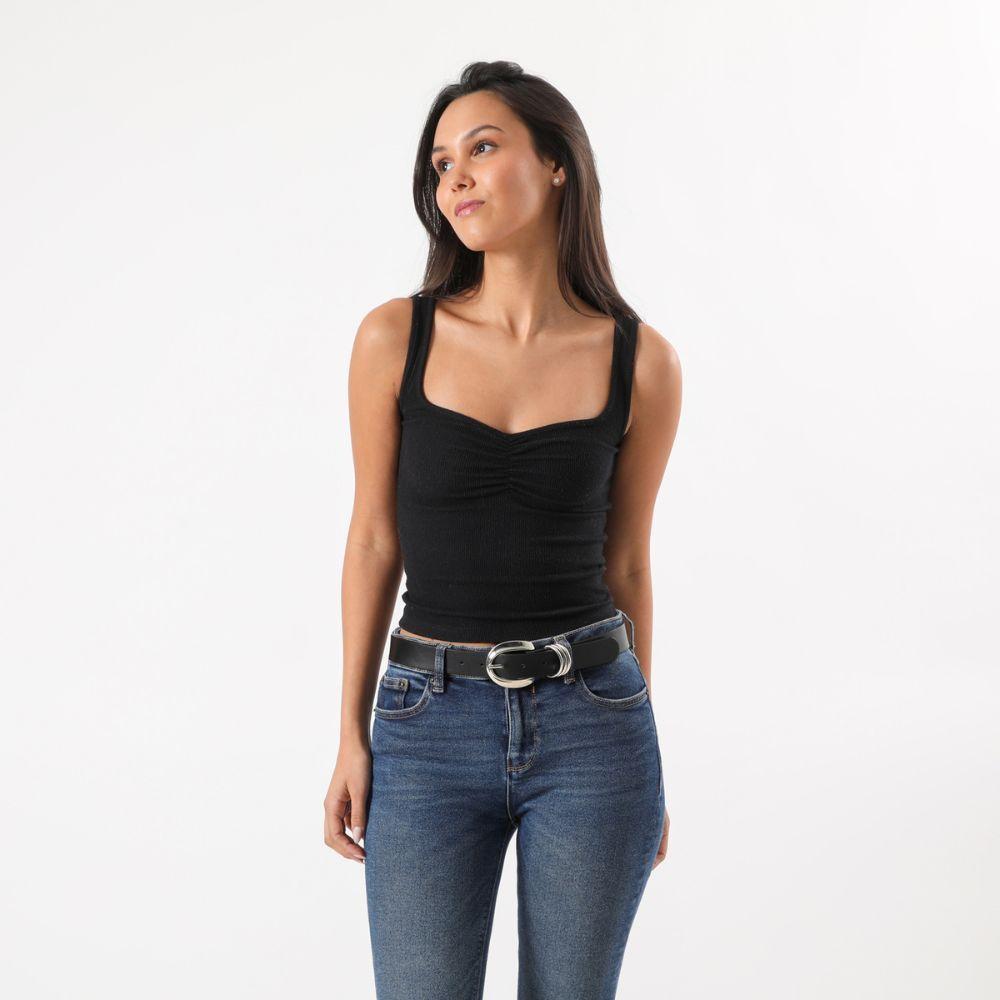 Cinturón Tyler Negro y Plateado Humana-2