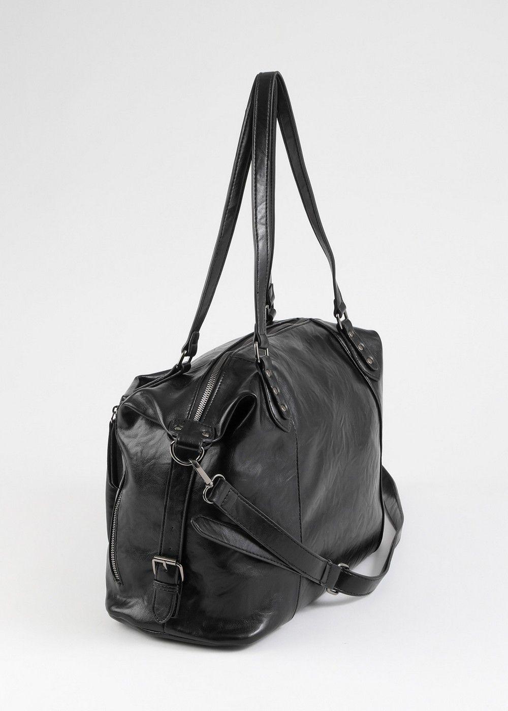 Cartera Hombro Vittoria Black Dark Negro Humana-1