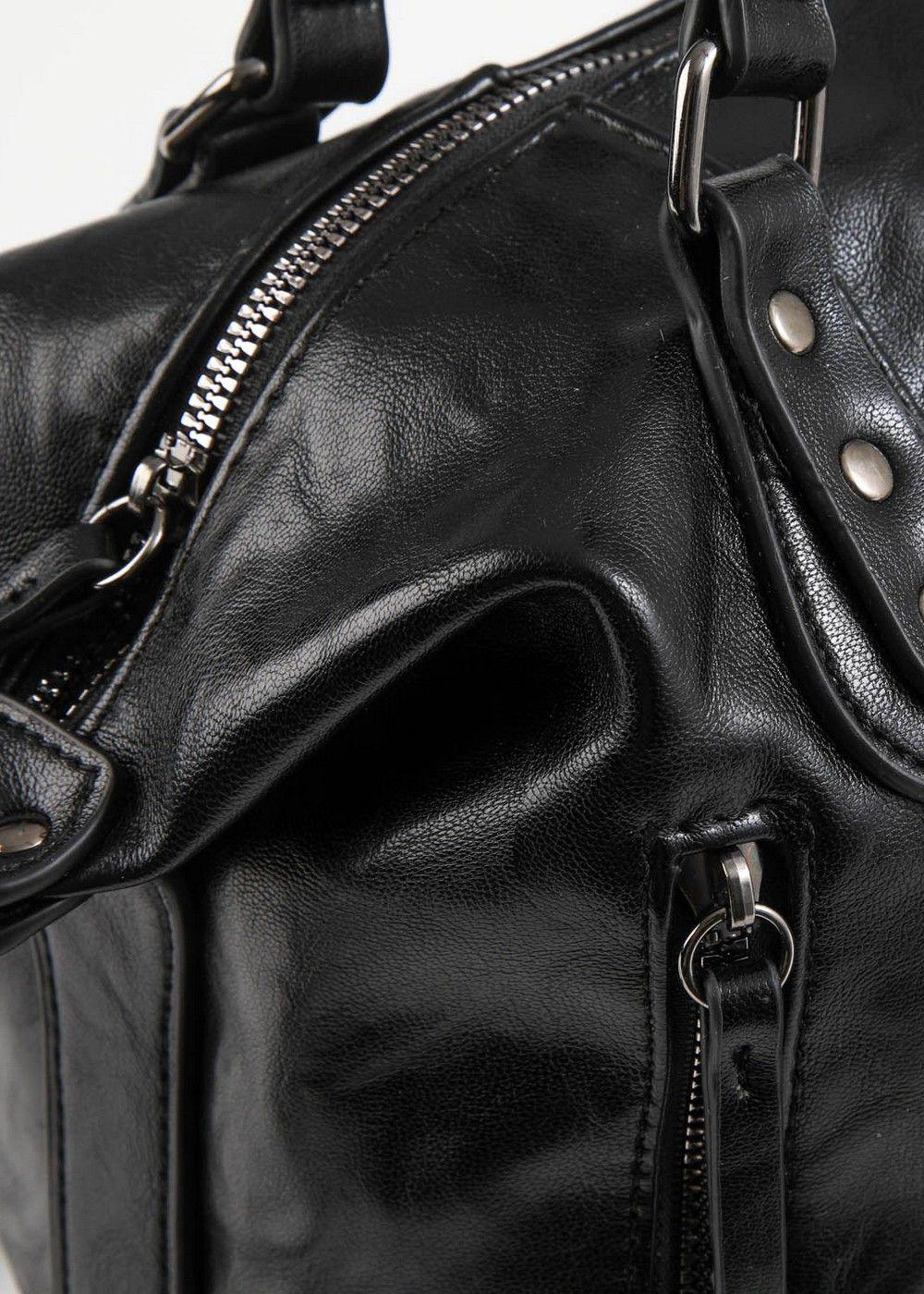 Cartera Hombro Vittoria Black Dark Negro Humana-2
