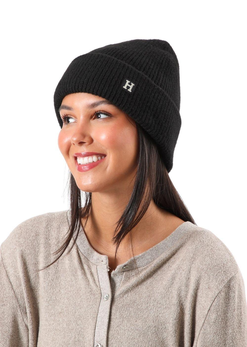Gorro Lana Janine Negro Humana-2