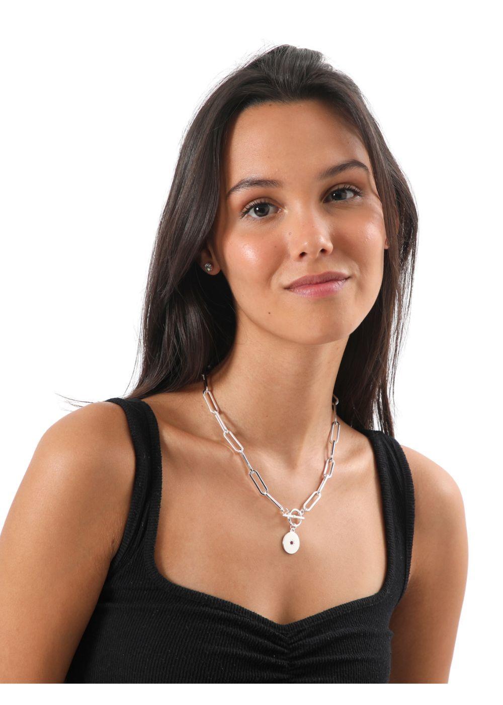 Collar Corto Sol Plateado i-D-1