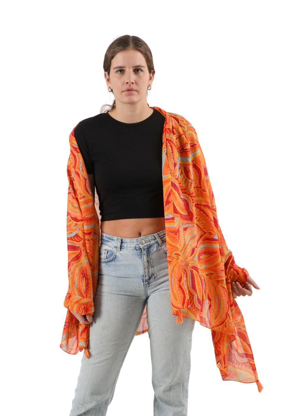 Pañuelo Estampado Abedul Naranjo Humana-2