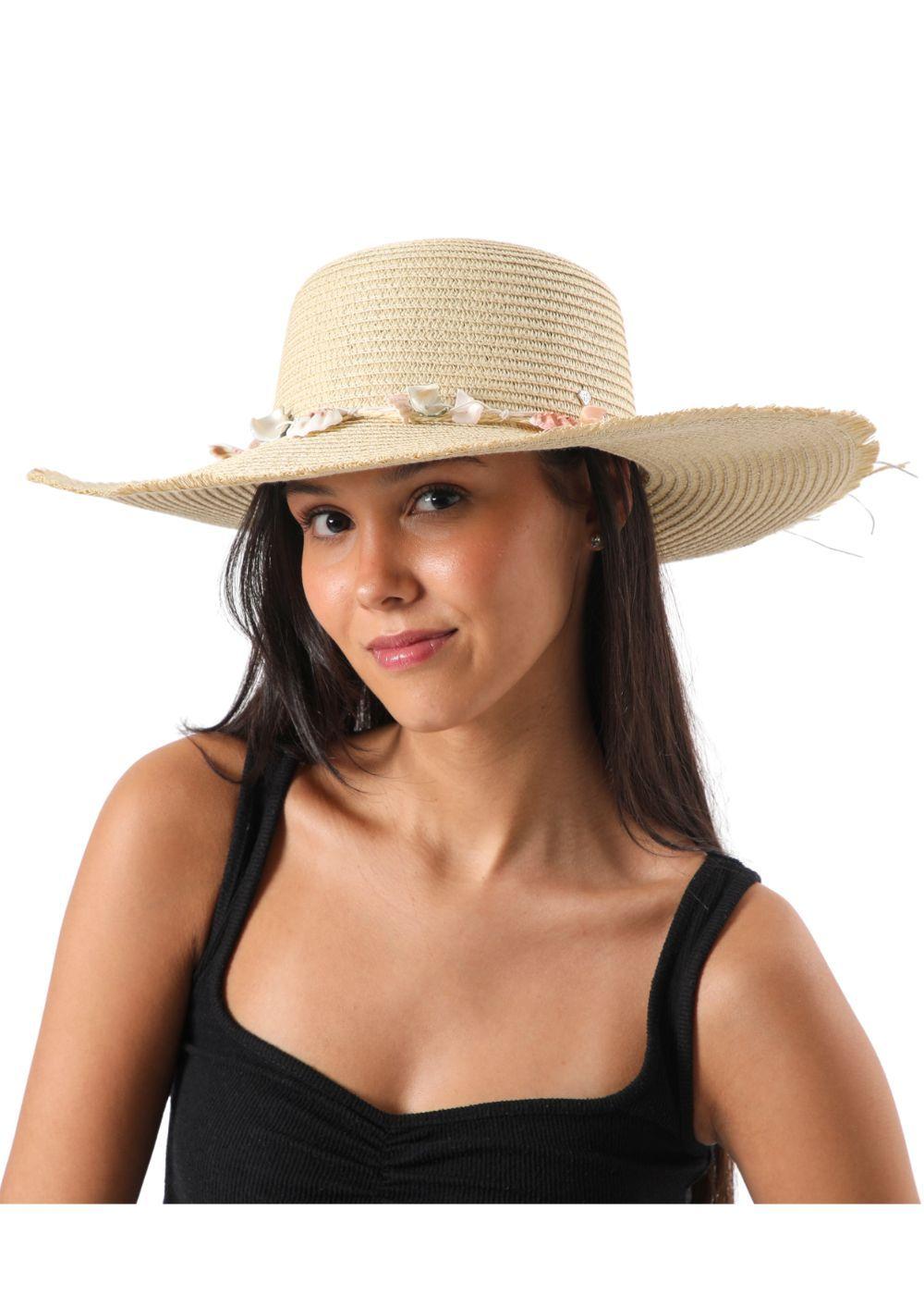 Sombrero Conchas Beige i-D-1