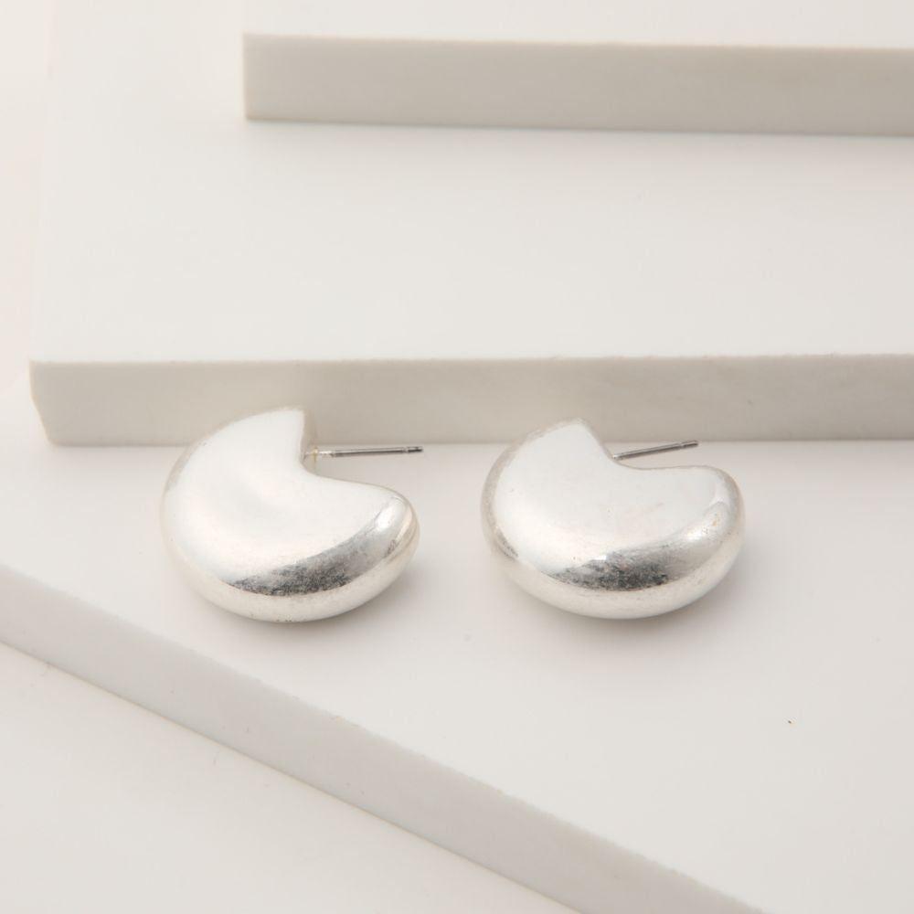 Aros Mediano Fashion Statement Plateado Humana-0