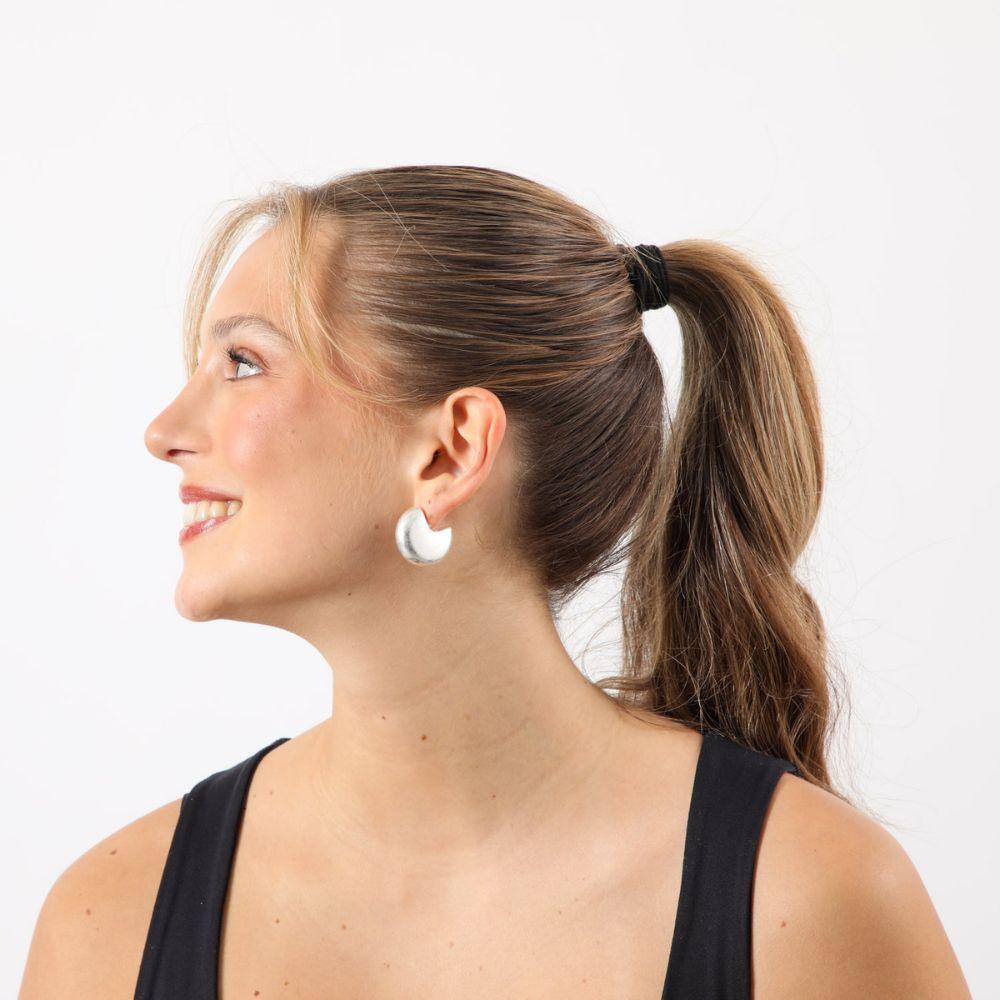 Aros Mediano Fashion Statement Plateado Humana-1