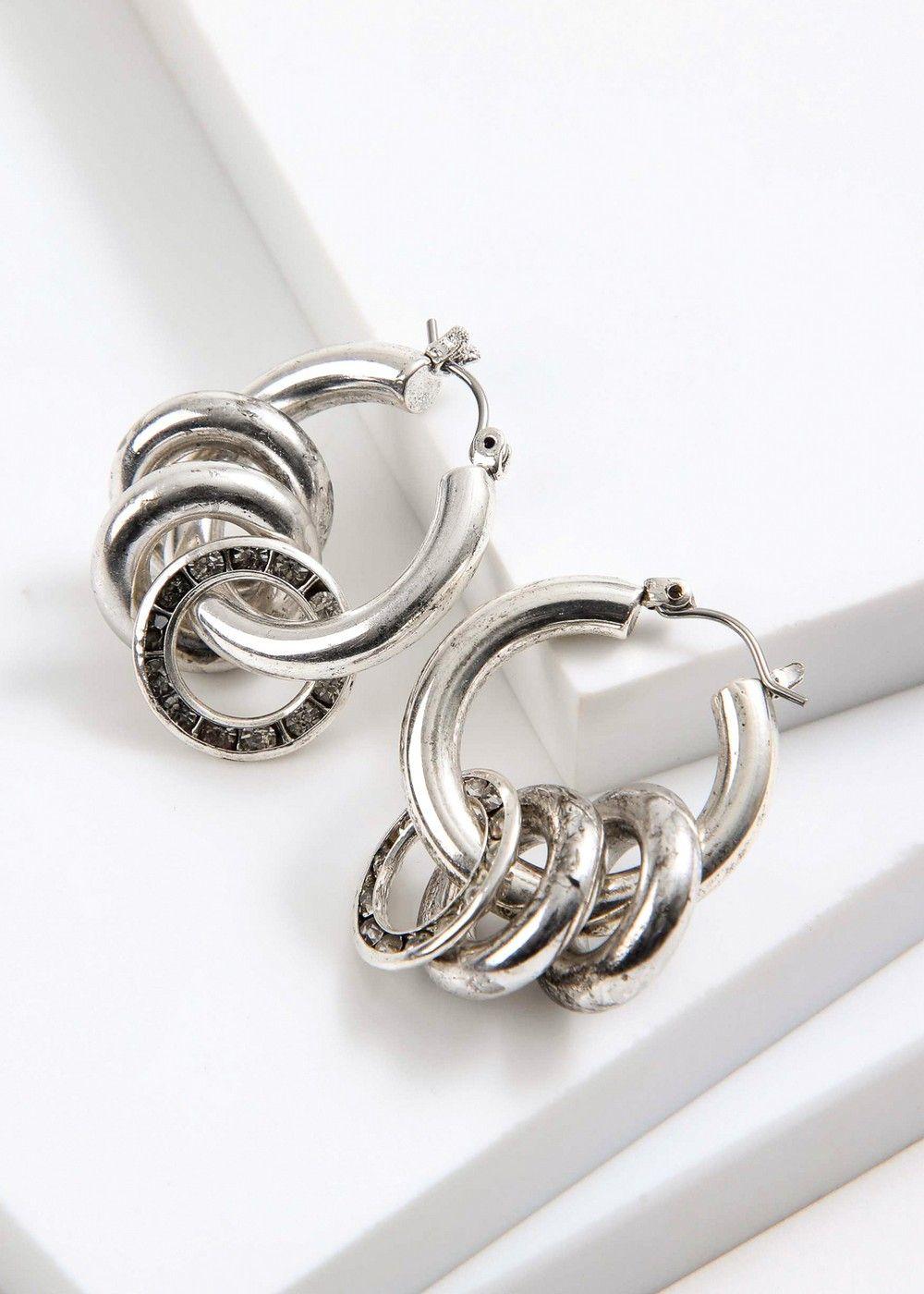 Aros Argollas Elena Plateado I-D-0