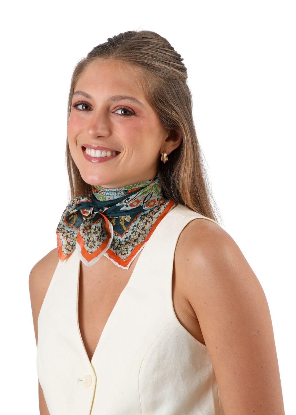 Bandana Estampada César Seda Multi Humana-2