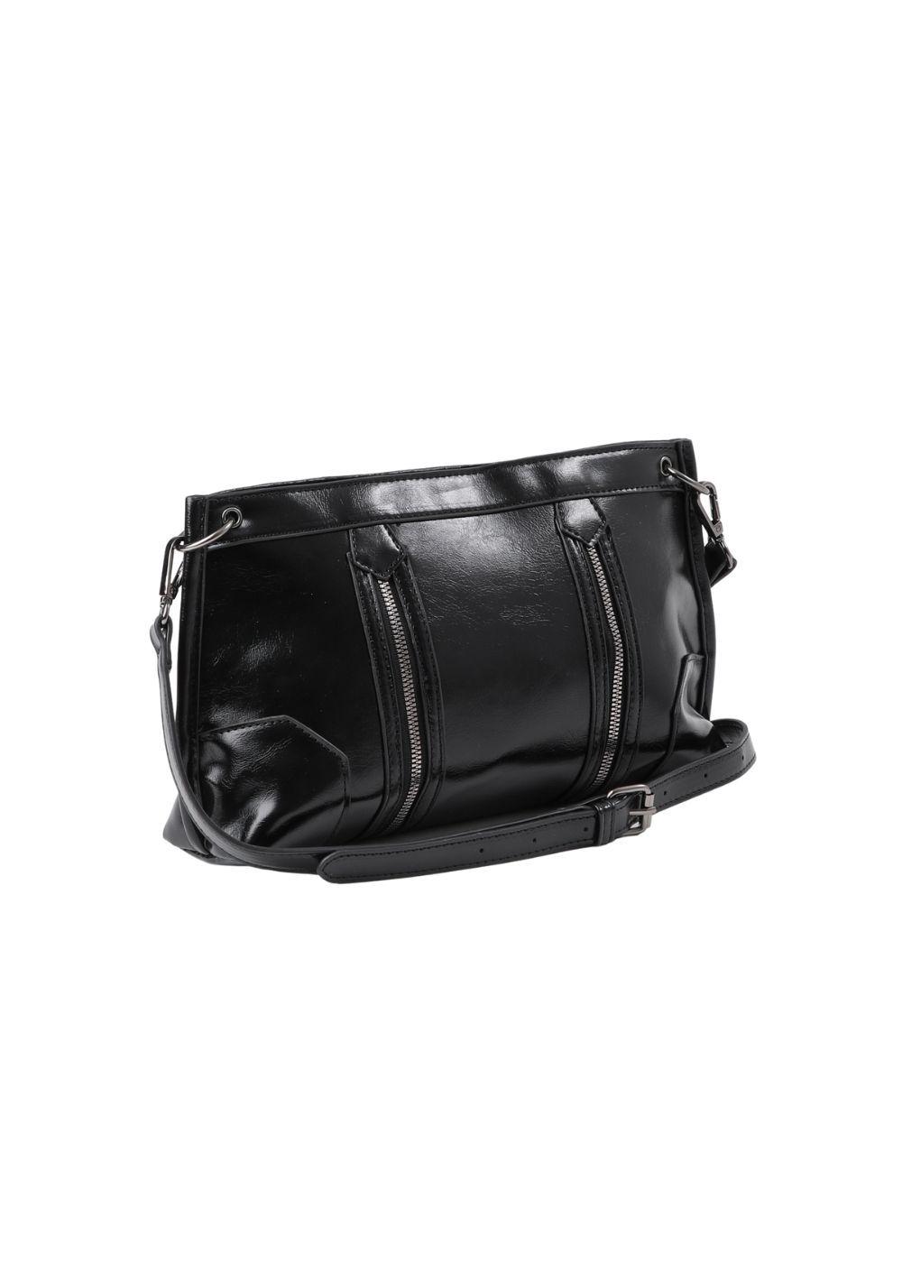 Cartera Bandolera Ecocuero Ceci Negro Humana-2