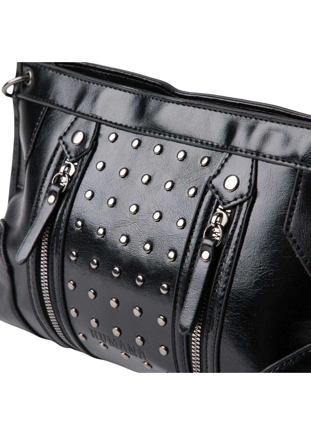 Cartera Bandolera Ecocuero Ceci Negro Humana-3