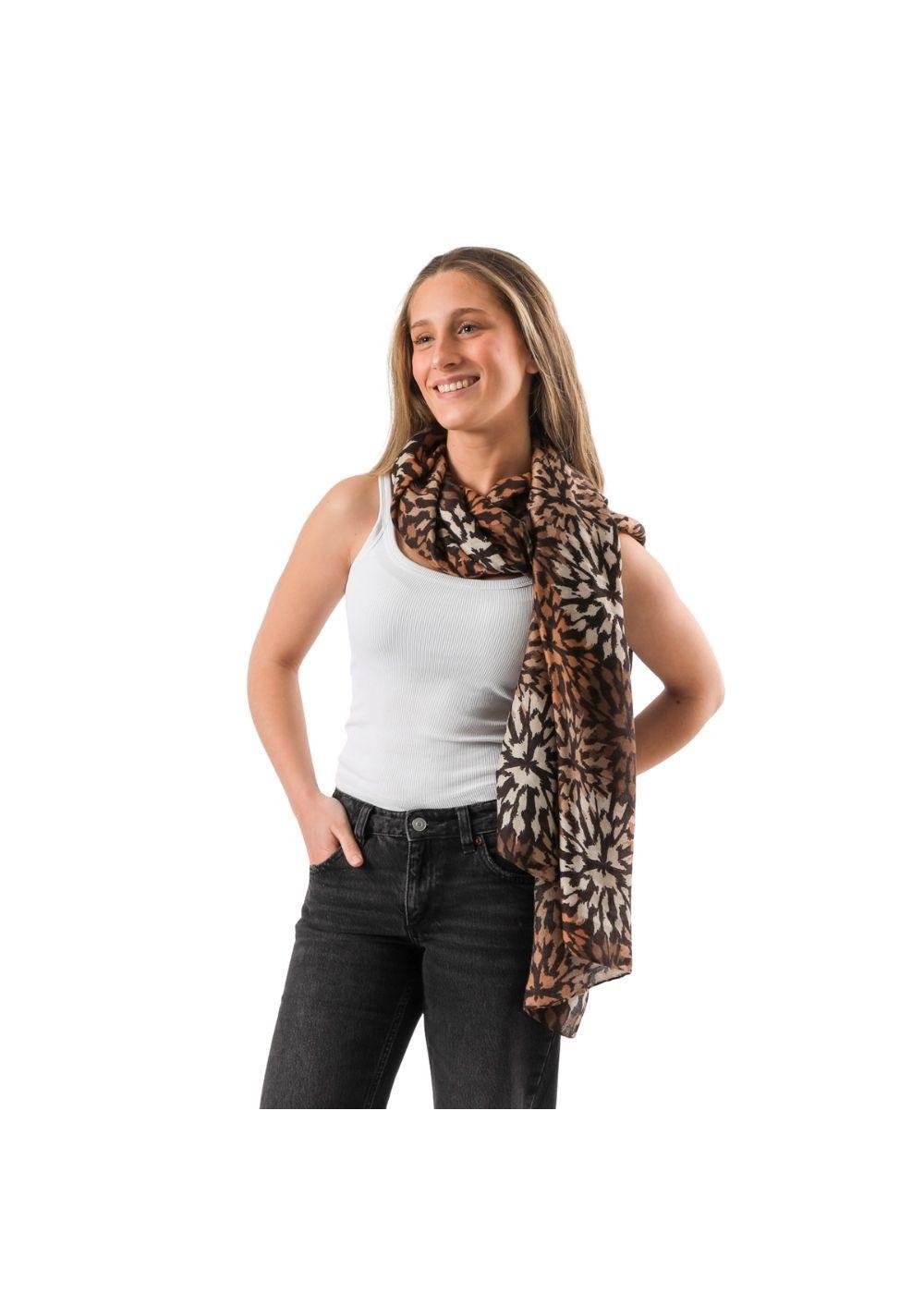 Pañuelo Estampado Volos Beige Id-2