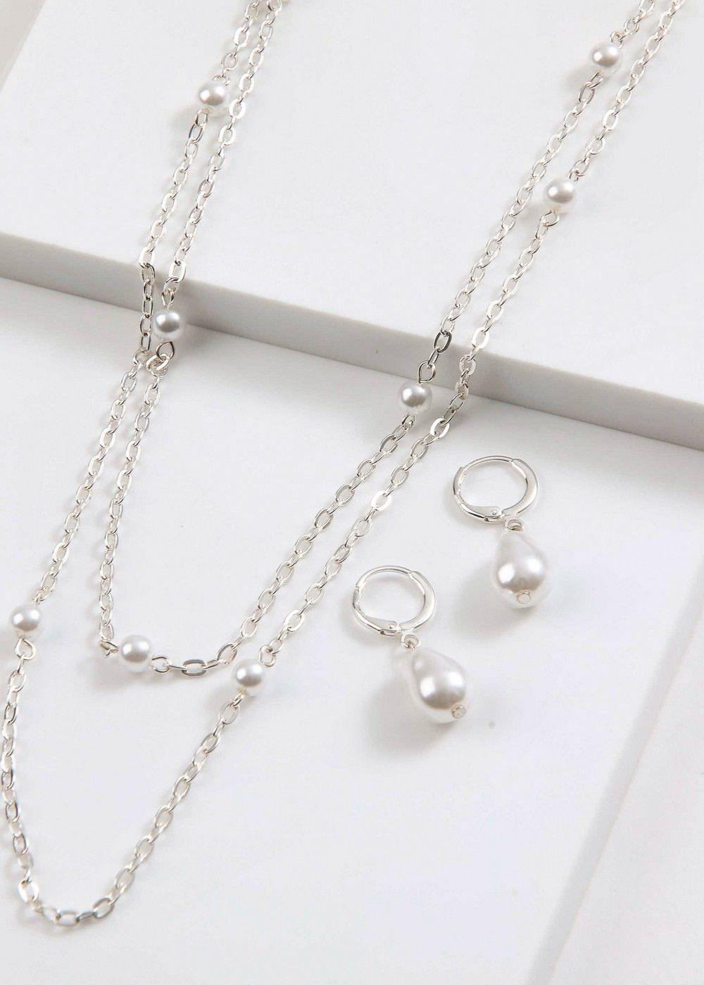 Set De Collar Raisa Plateado I-D-0