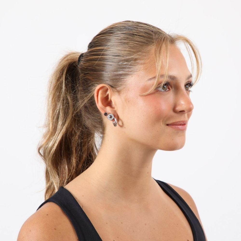 Aros Set Kira Plateado Humana-1