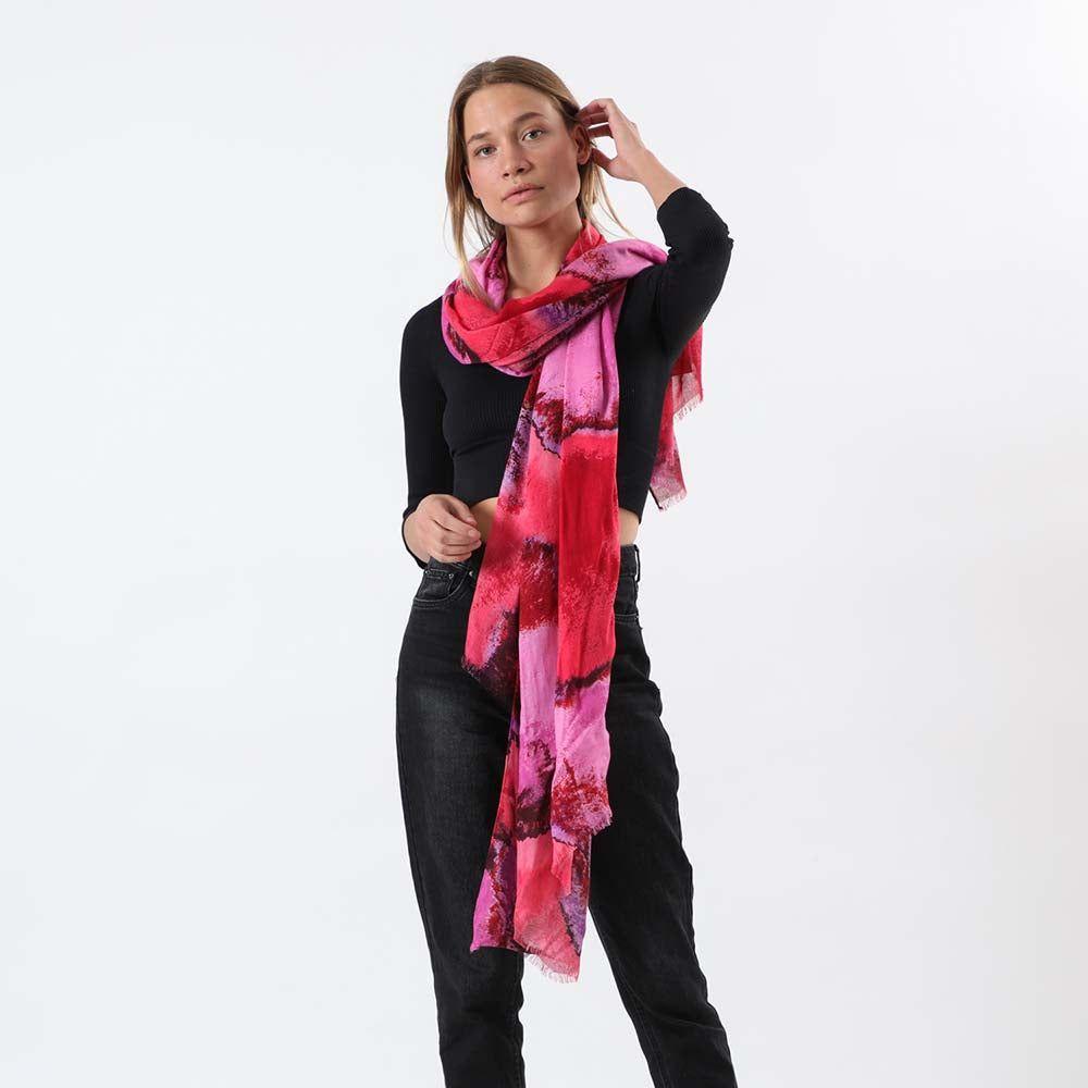 Pañuelo Estampado Pruna Rosada i-D-1