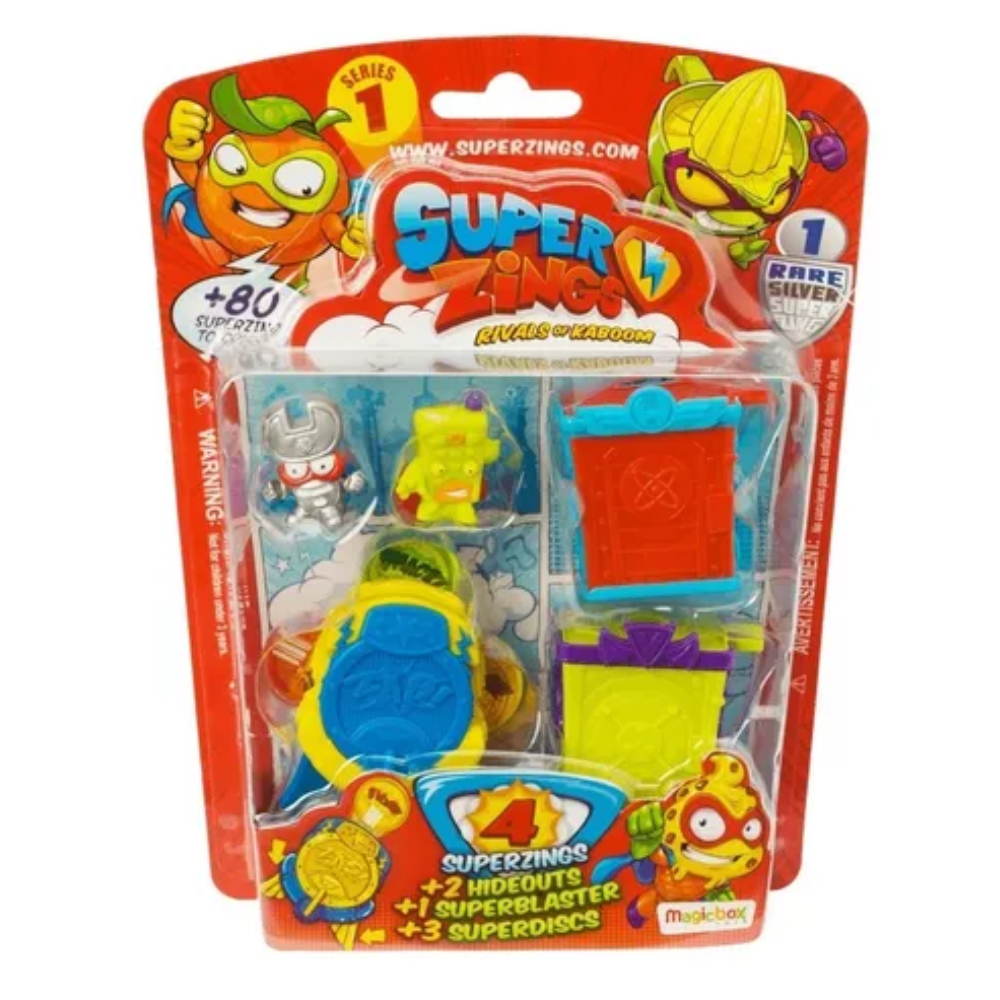 Superzings Serie 1 Rivals Kaboom Juguete Blister Con 4 Fig-0