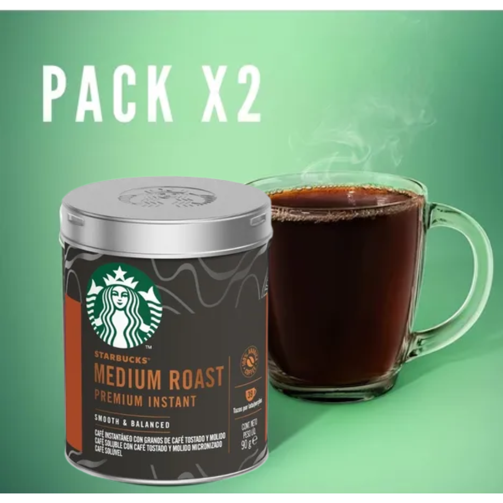 Café Instantaneo Premium Starbucks Medium Roast Pack x2-1