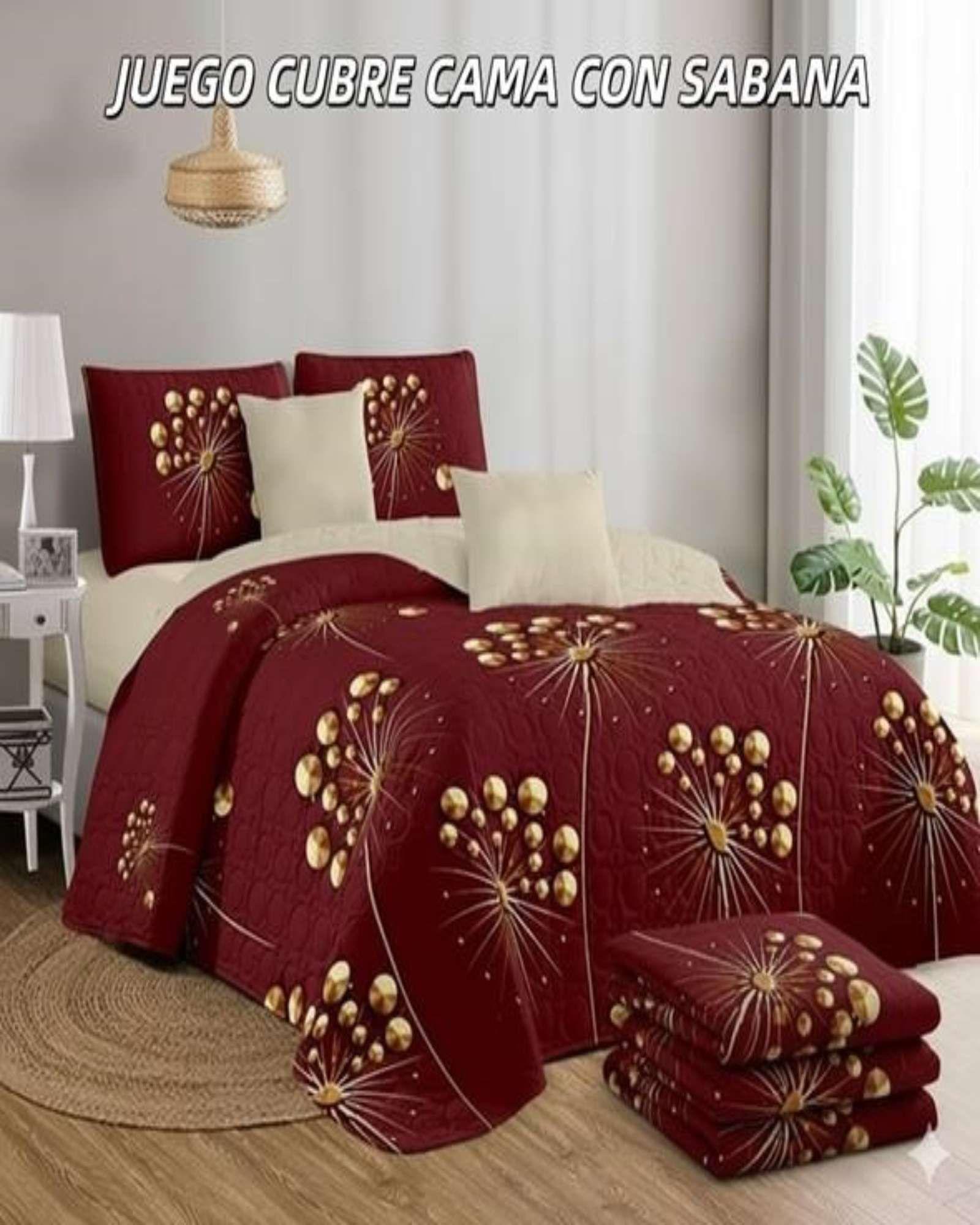 SABANA CON CUBRECAMA DE VERANO KING + 2 ALMOHADAS s83-3