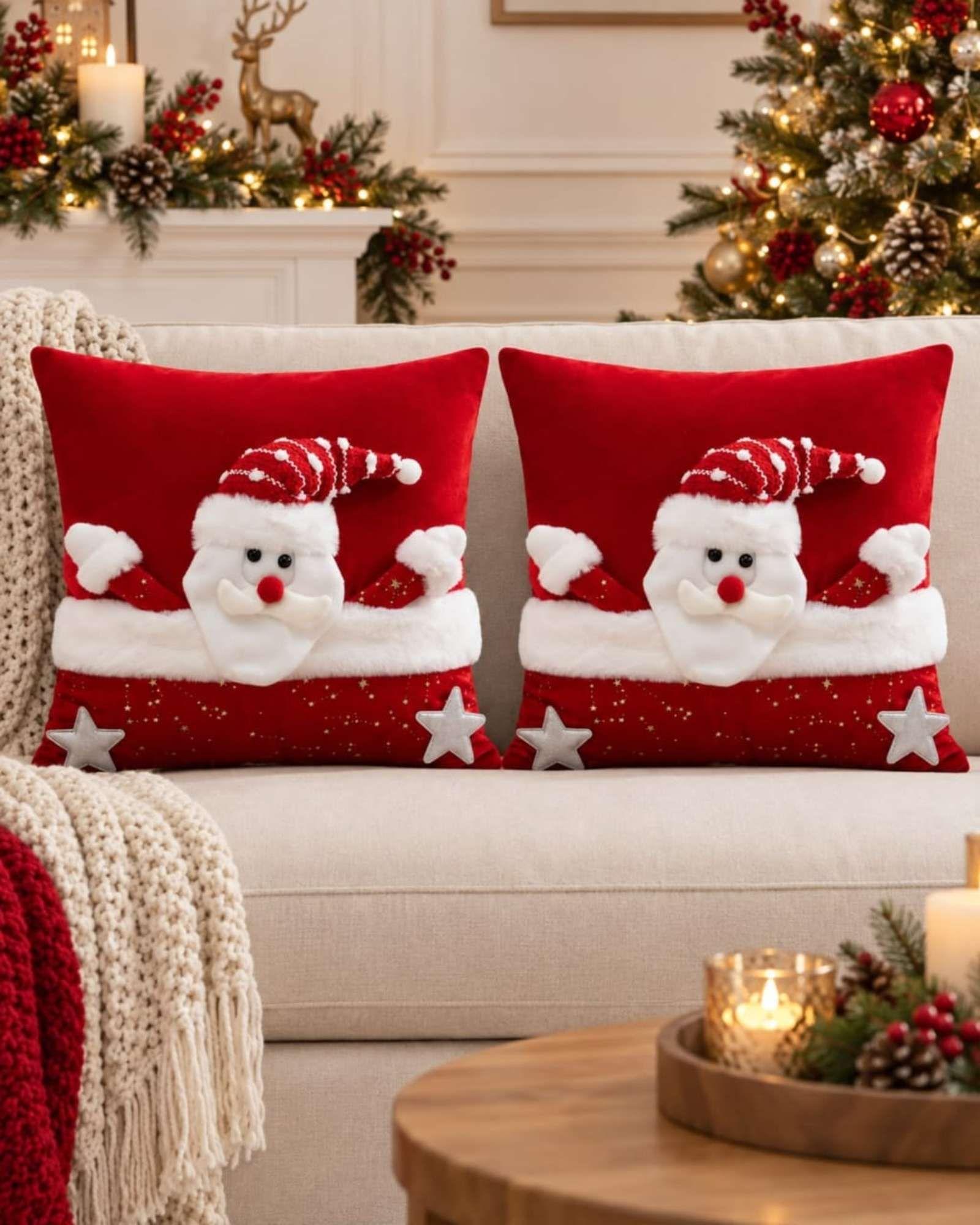 Pack de 2 Fundas para Cojín de Navidad 45x45 cm 5-0