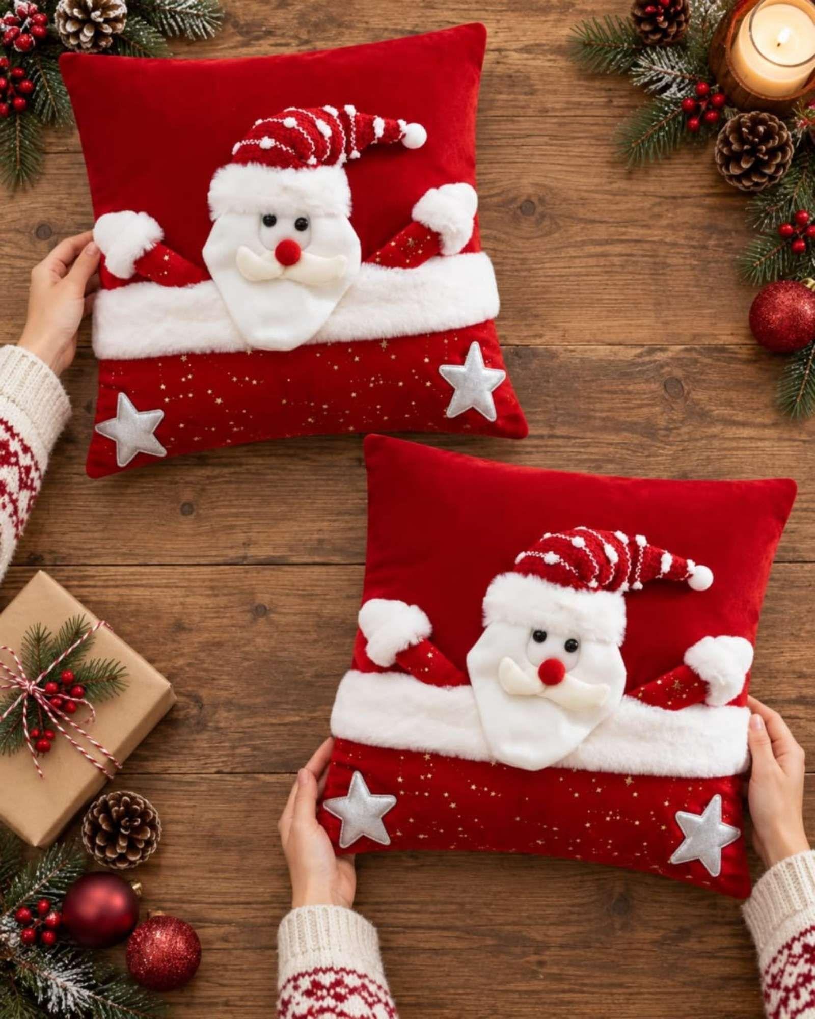 Pack de 2 Fundas para Cojín de Navidad 45x45 cm 5-2