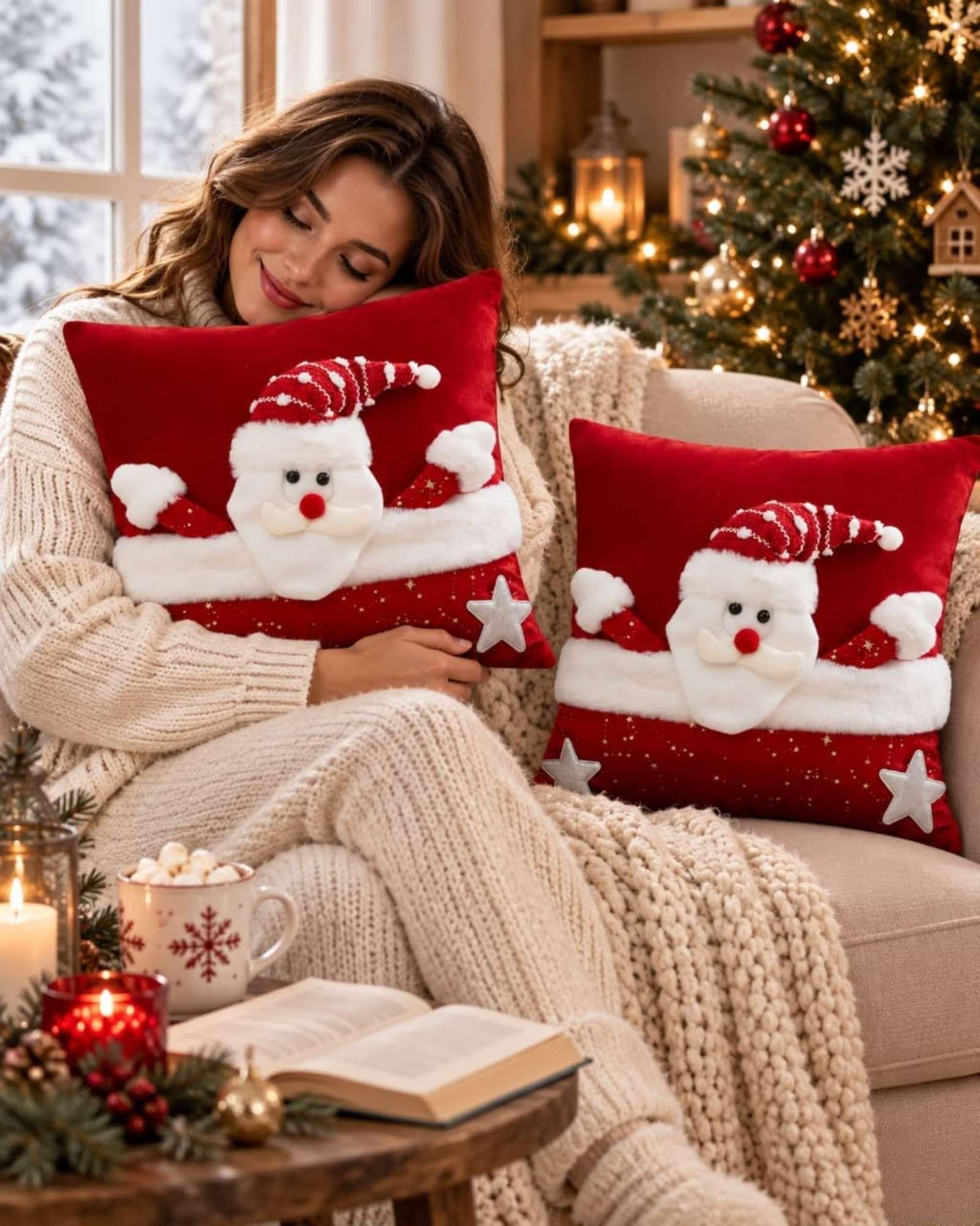 Pack de 2 Fundas para Cojín de Navidad 45x45 cm 5-4