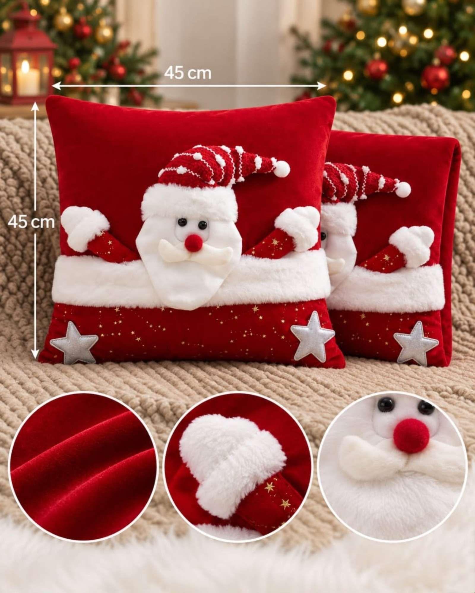 Pack de 2 Fundas para Cojín de Navidad 45x45 cm 5-6